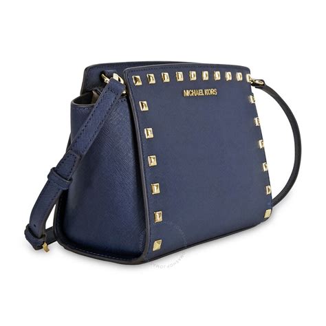 michael michael kors selma mini messenger bag navy